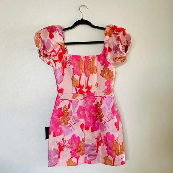 Lulus Floral Pink Puff Sleeve Dress - Picture 6 of 12